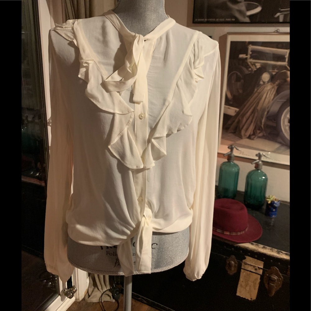 Abercrombie and Fitch voile shirt with tie.